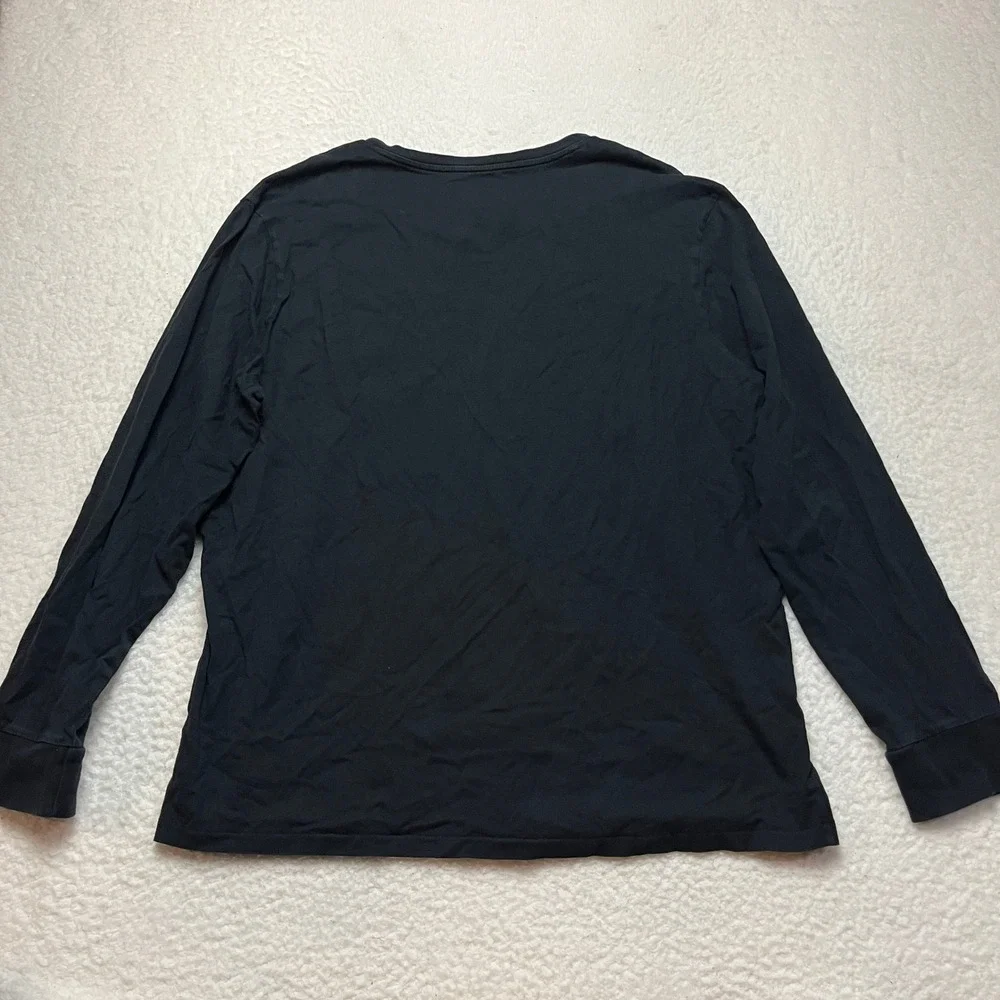 Polo Ralph Lauren T-Shirt‎ Mens XL Black V-Neck Long Sleeve Pony Logo Classic